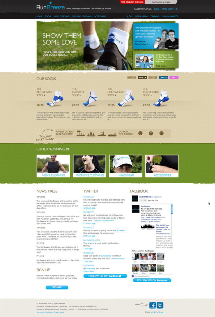 RunBreeze home page
